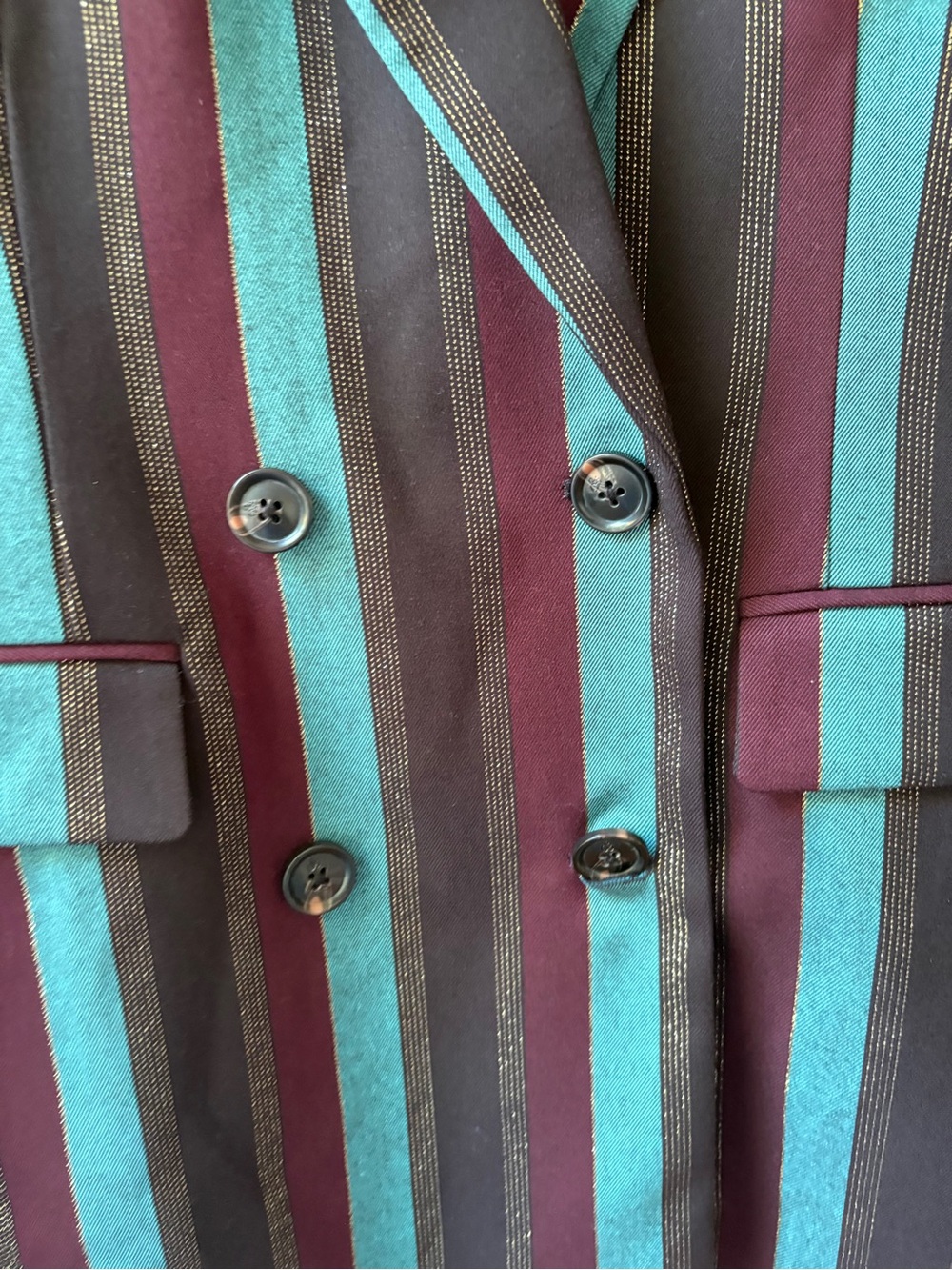 Scotch & Soda Metallic Striped Double-Breasted Blazer - Picture 9 of 16